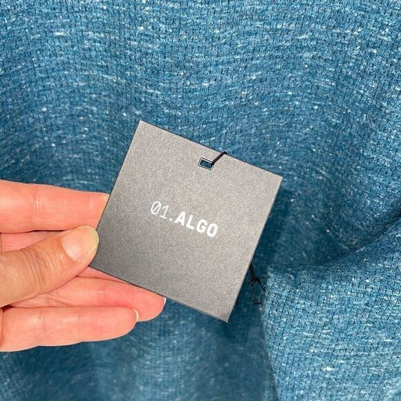 01.Algo Performance Sweater Men XXLarge Teal Blue Hoodie Sweatshirt Pullover SPF - Picture 5 of 10